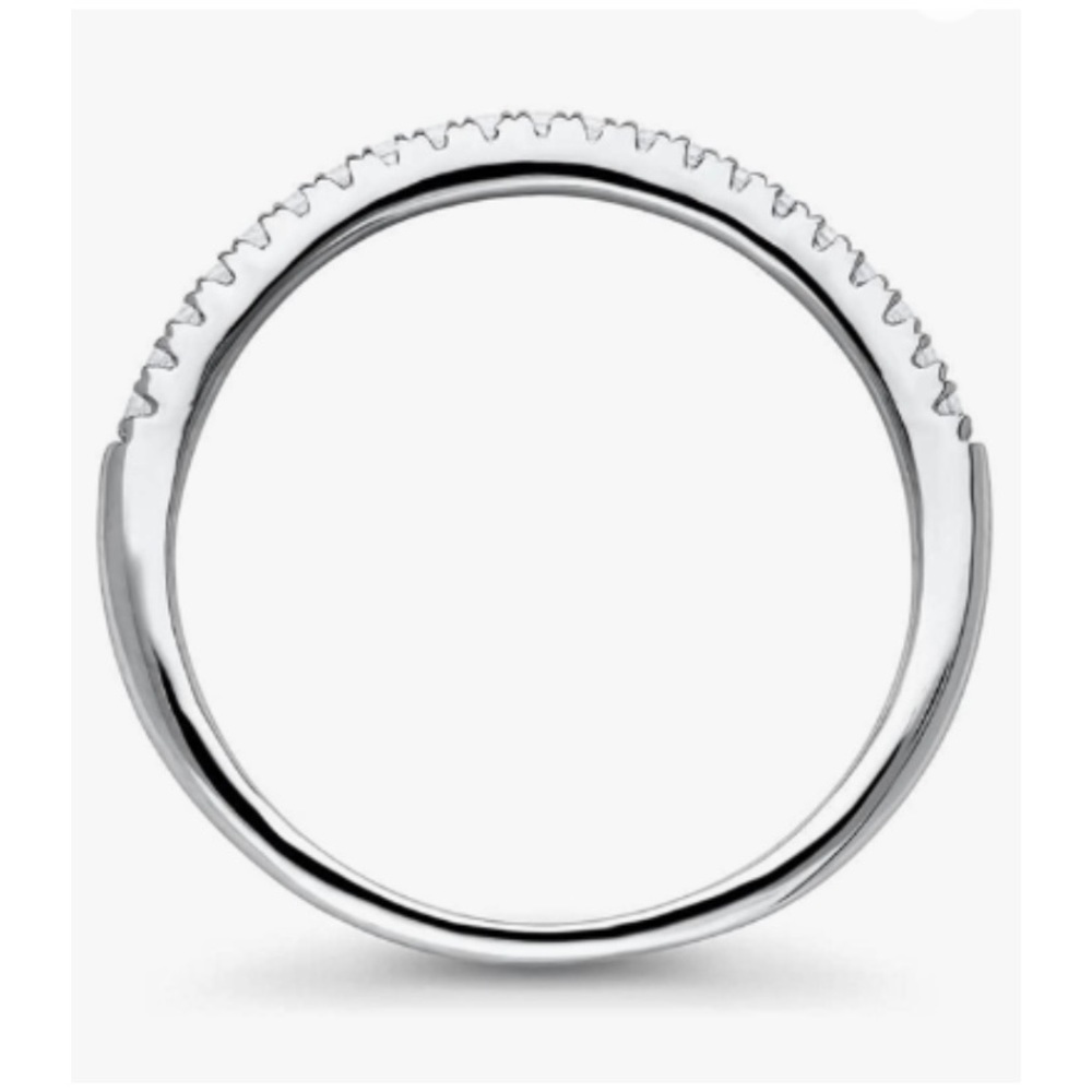 1 MM STERLING SILVER DIAMOND RING - Picture 3 of 8